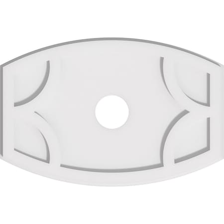 Ekena Millwork Kailey Architectural PVC Ceiling Medallion, 20"W x 13 3/8"H x 3"ID x 10 3/4"C x 1"P, One-Piece CMP20X13KY-03000